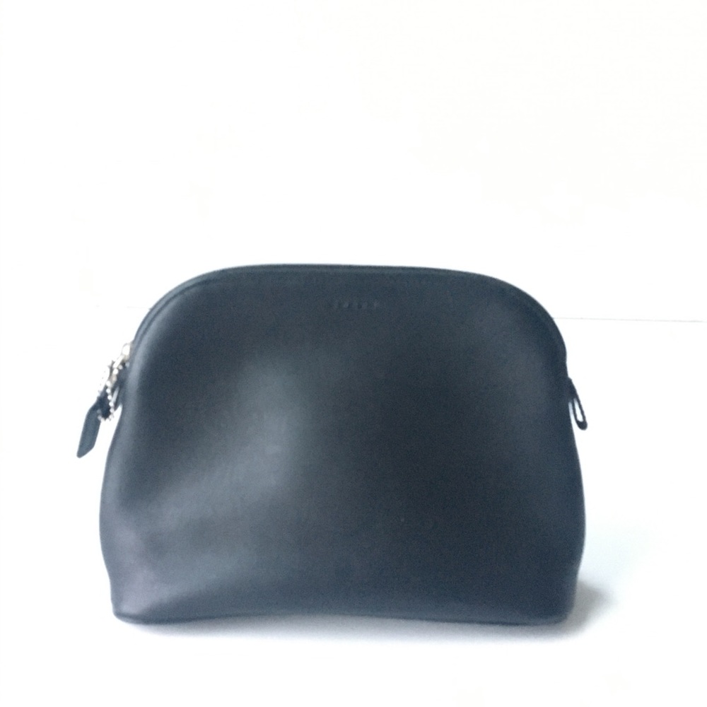COACH Black Leather Cosmetic Pouch - Picture 2 of 13